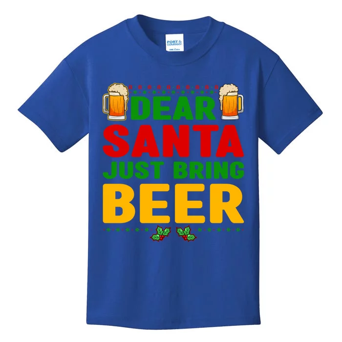 Dear Santa Just Bring Beer Gift Kids T-Shirt