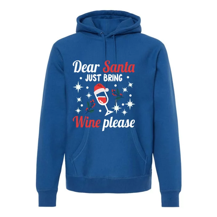 Dear Santa Juts Bring Wine Please Santa Christmas Wine Gift Premium Hoodie