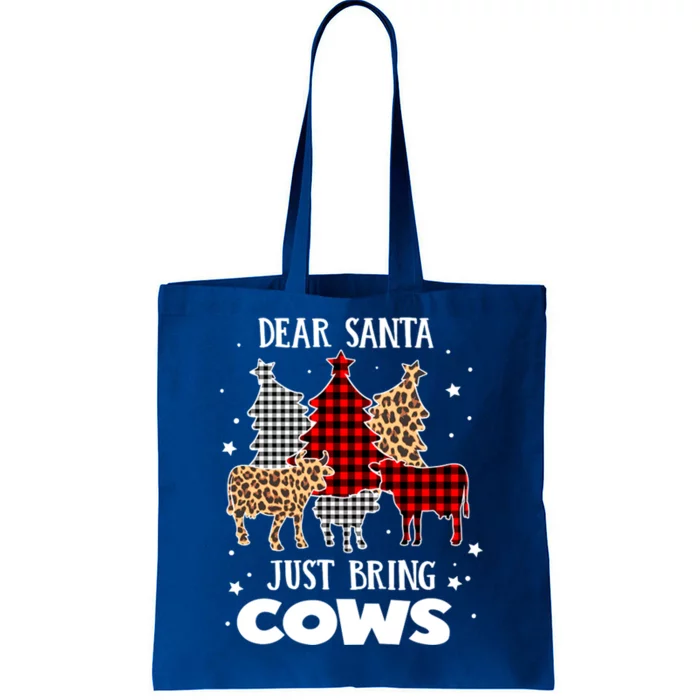 Dear Santa Just Bring Cows Christmas Xmas Funny Cute Gift Tote Bag