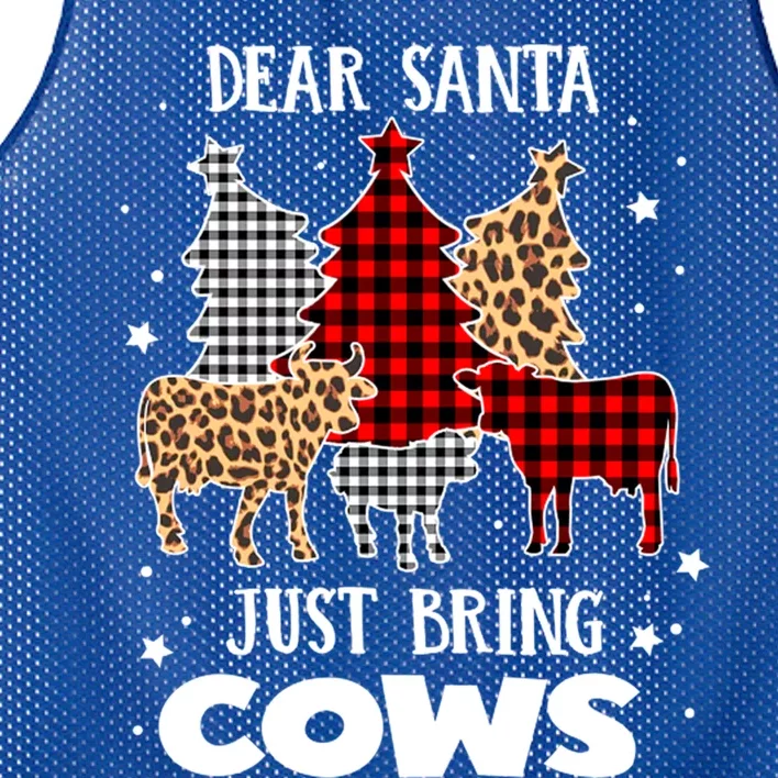 Dear Santa Just Bring Cows Christmas Xmas Funny Cute Gift Mesh Reversible Basketball Jersey Tank