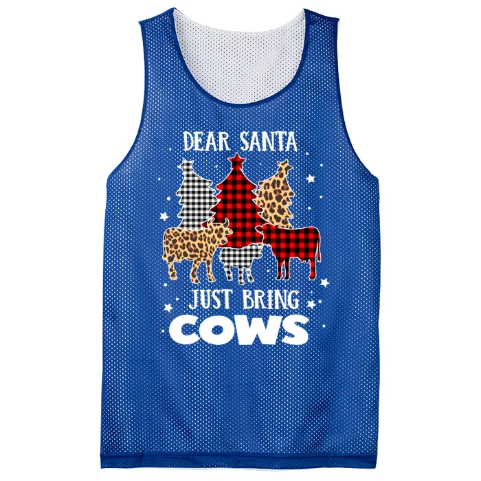 Dear Santa Just Bring Cows Christmas Xmas Funny Cute Gift Mesh Reversible Basketball Jersey Tank