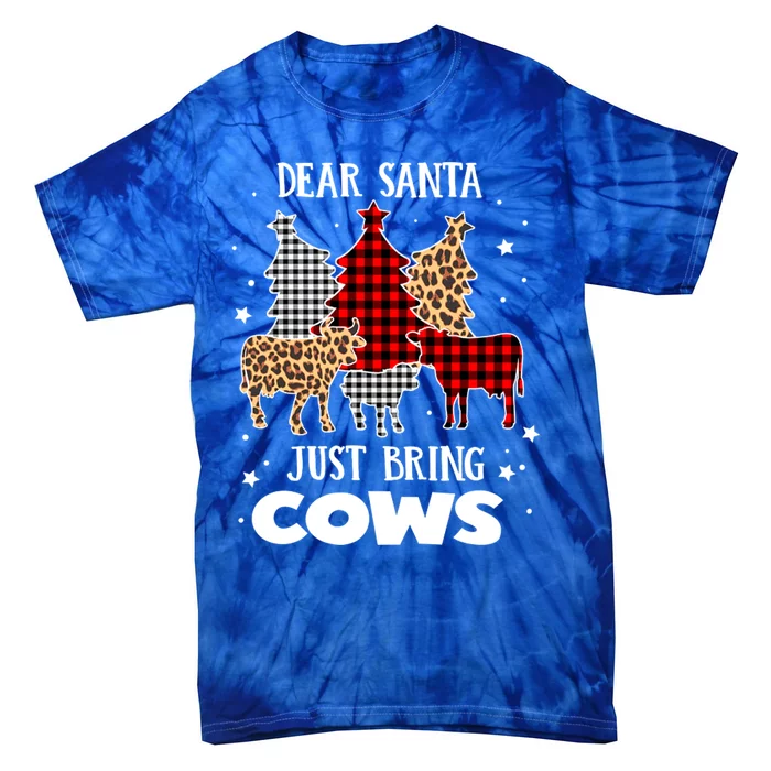 Dear Santa Just Bring Cows Christmas Xmas Funny Cute Gift Tie-Dye T-Shirt