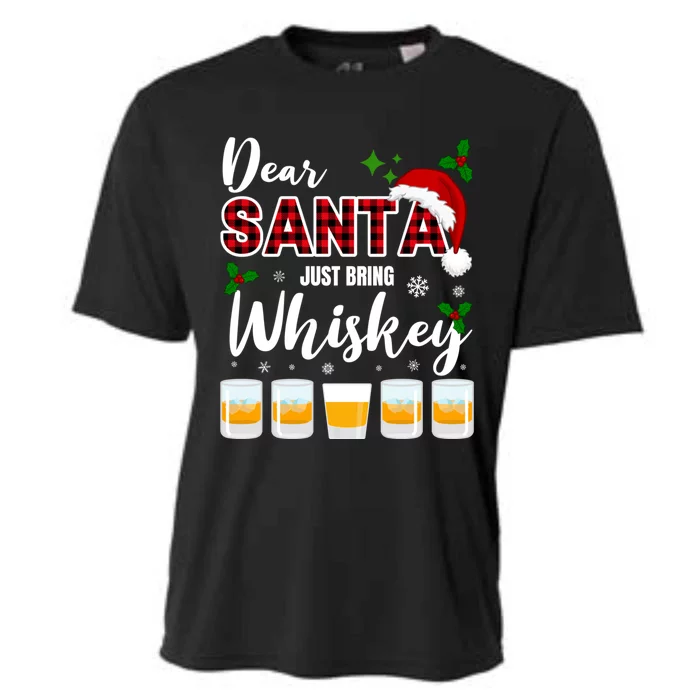 Dear Santa Just Bring Whiskey Gift Cooling Performance Crew T-Shirt