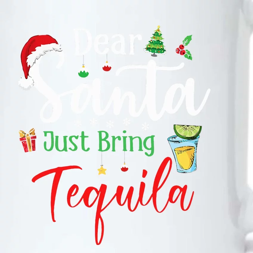 Dear Santa Just Bring Tequila Funny Drinking Christmas Black Color Changing Mug