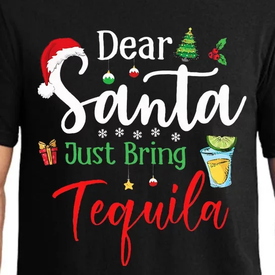 Dear Santa Just Bring Tequila Funny Drinking Christmas Pajama Set