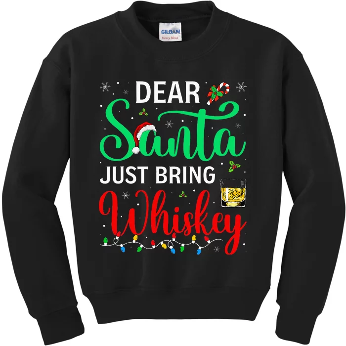 Dear Santa Just Bring Whiskey Xmas Pajamas Kids Sweatshirt