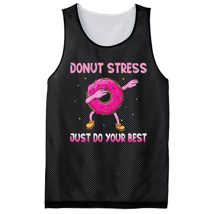 Donut Stress Just Do Your Best Teachers Testing Day Mesh Reversible Basketball Jersey Tank