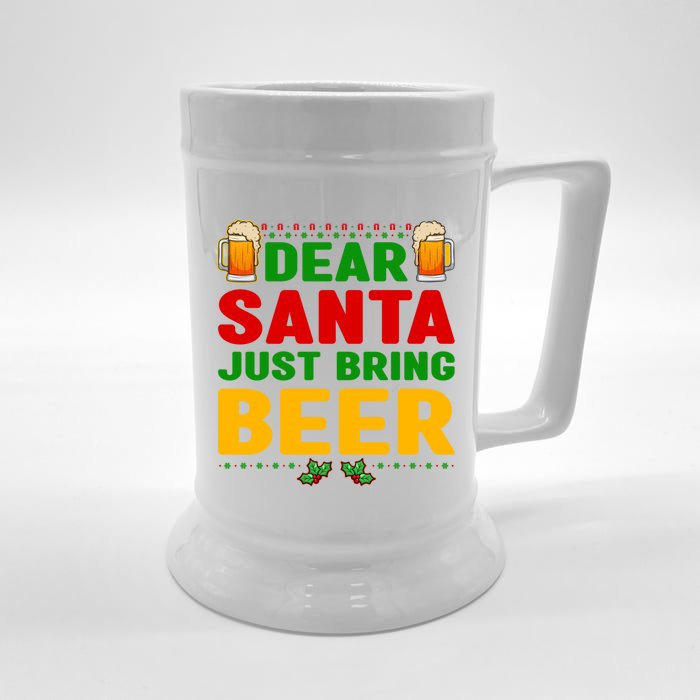 Dear Santa Just Bring Beer Great Gift Front & Back Beer Stein