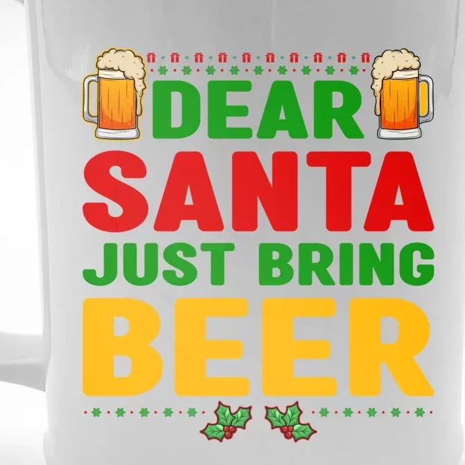 Dear Santa Just Bring Beer Great Gift Front & Back Beer Stein