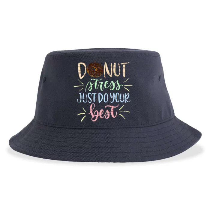 Donut Stress Just Do your Best, Rock The Test Sustainable Bucket Hat