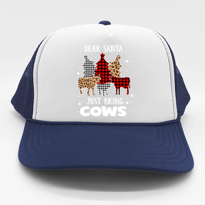 Dear Santa Just Bring Cows Christmas Xmas Funny Gift Trucker Hat