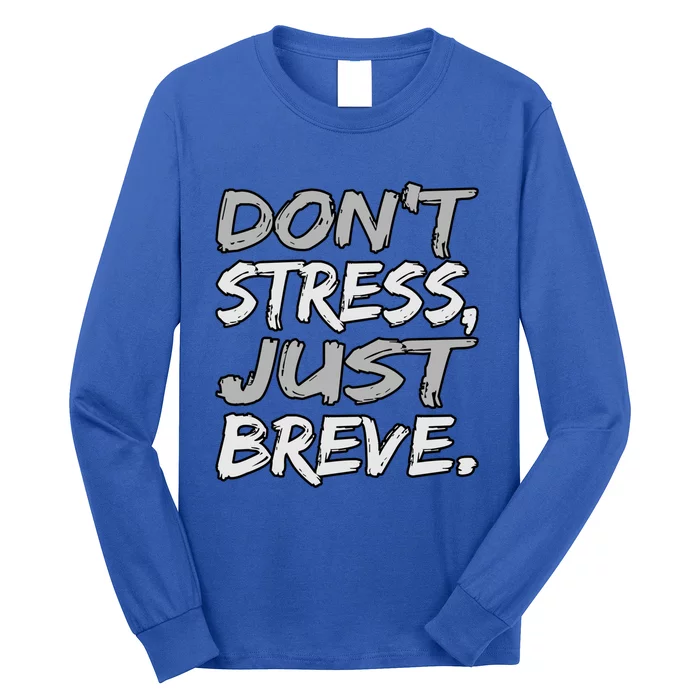 Don't Stress Just Breve Dyslexia Awareness Silver Graphic Meaningful Gift Long Sleeve Shirt