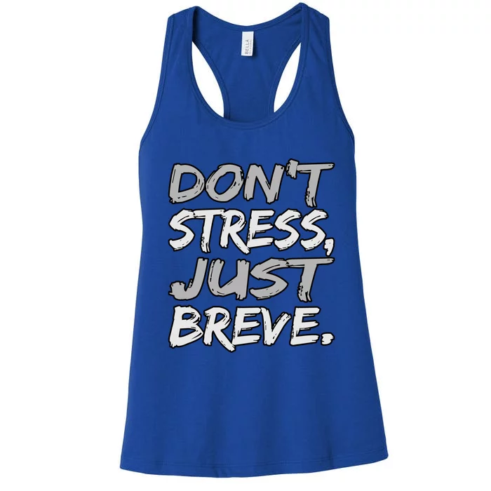 Don't Stress Just Breve Dyslexia Awareness Silver Graphic Meaningful Gift Women's Racerback Tank