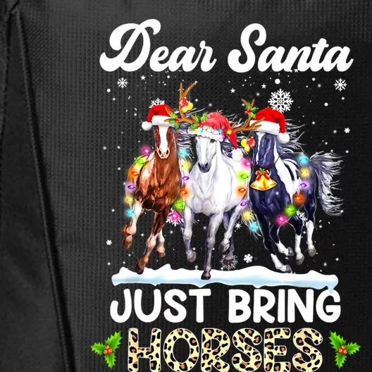 Dear Santa Just Bring Horses Horse Santa Leopard Christmas City Backpack