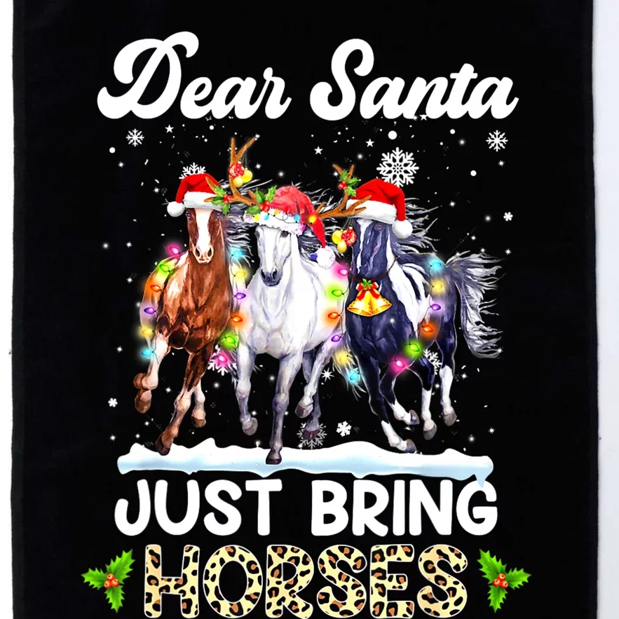 Dear Santa Just Bring Horses Horse Santa Leopard Christmas Platinum Collection Golf Towel