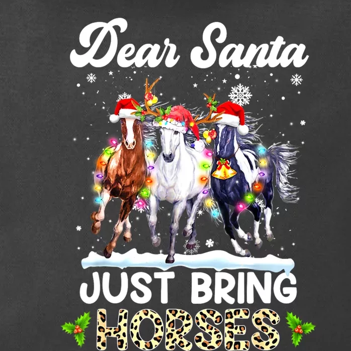 Dear Santa Just Bring Horses Horse Santa Leopard Christmas Zip Tote Bag