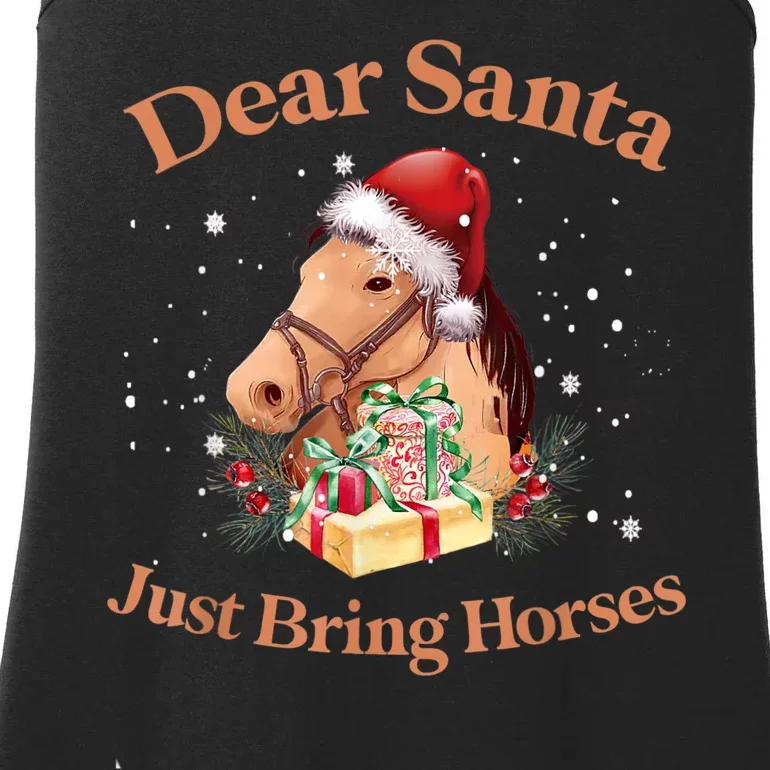 Dear Santa Just Bring Horses Christmas Horse Lovers Xmas Ladies Essential Tank