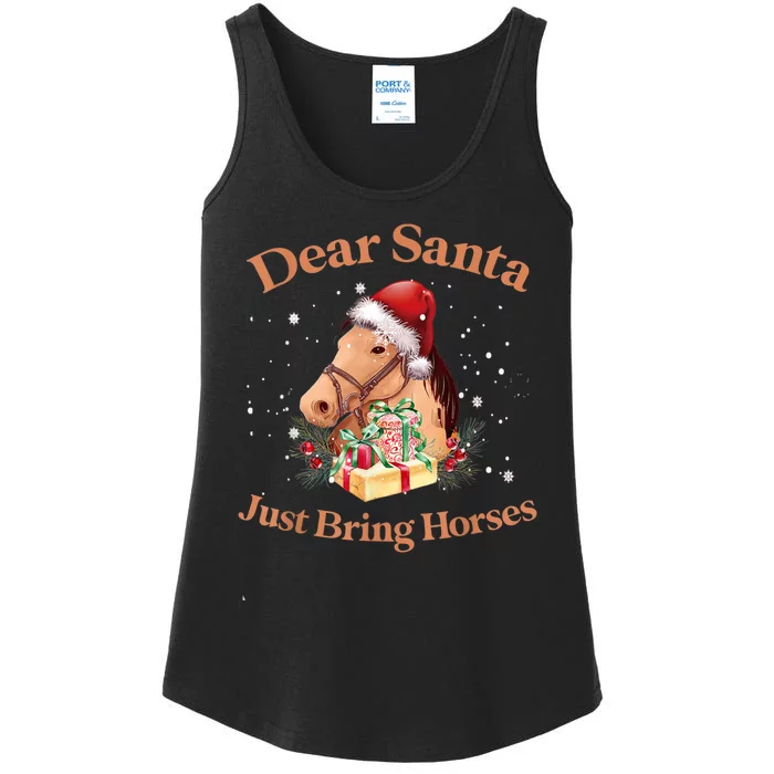 Dear Santa Just Bring Horses Christmas Horse Lovers Xmas Ladies Essential Tank