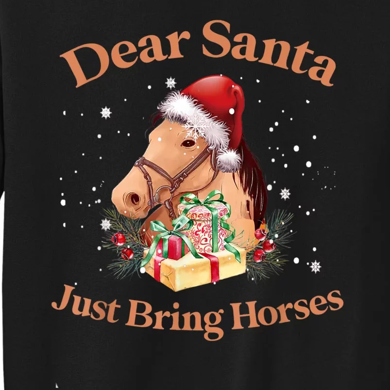 Dear Santa Just Bring Horses Christmas Horse Lovers Xmas Tall Sweatshirt