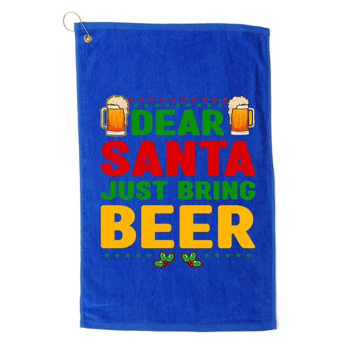 Dear Santa Just Bring Beer Great Gift Platinum Collection Golf Towel