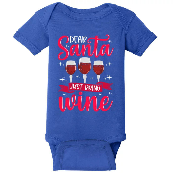 Dear Santa Just Bring Wine Gift Baby Bodysuit