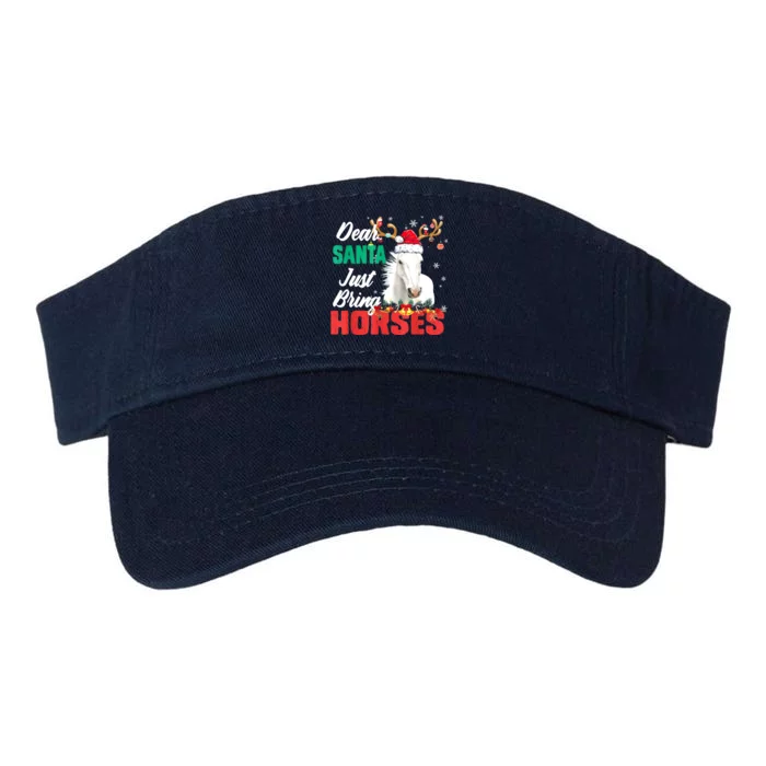 Dear Santa Just Bring Horses Lovers Christmas Xmas Women Valucap Bio-Washed Visor