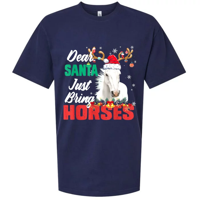 Dear Santa Just Bring Horses Lovers Christmas Xmas Women Sueded Cloud Jersey T-Shirt