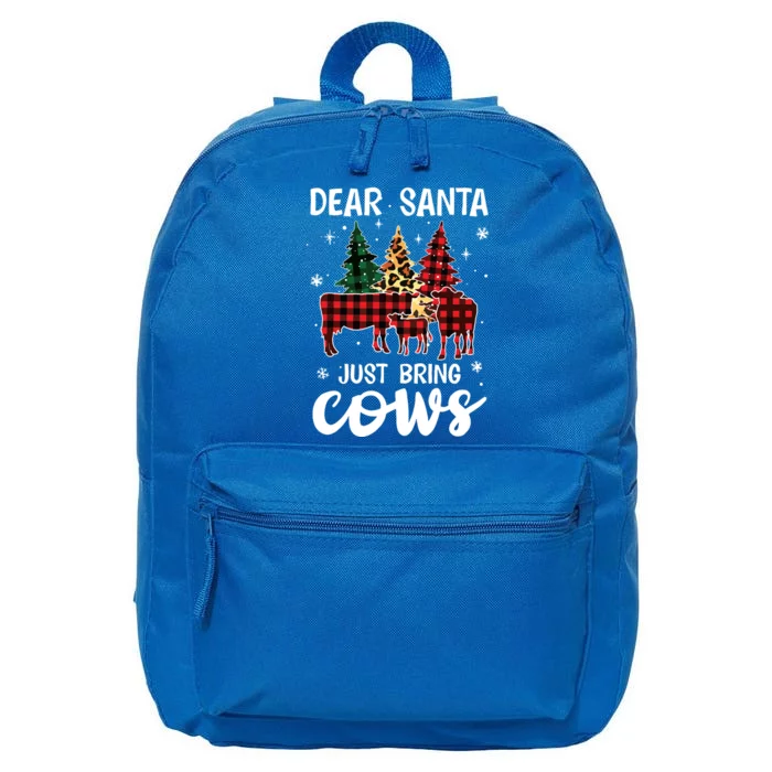 Dear Santa Just Bring Cows Christmas Buffalo Plaid 16 in Basic Backpack