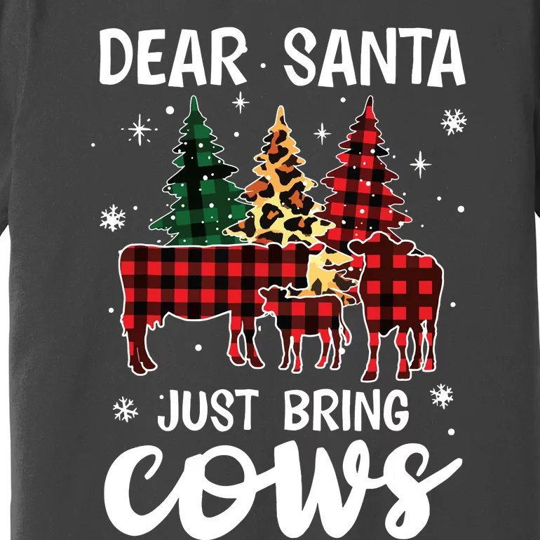 Dear Santa Just Bring Cows Christmas Buffalo Plaid Premium T-Shirt