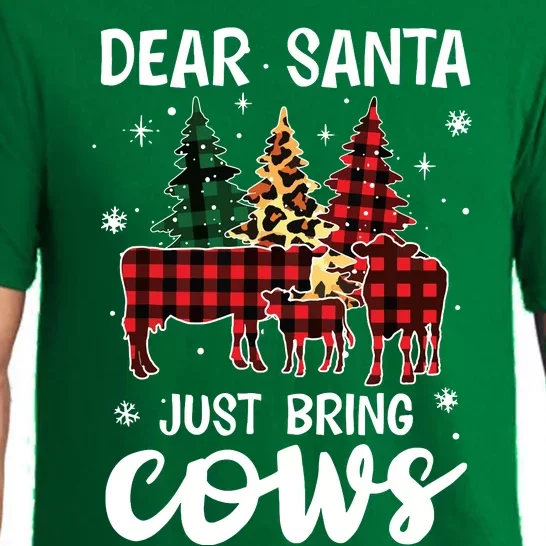 Dear Santa Just Bring Cows Christmas Buffalo Plaid Pajama Set