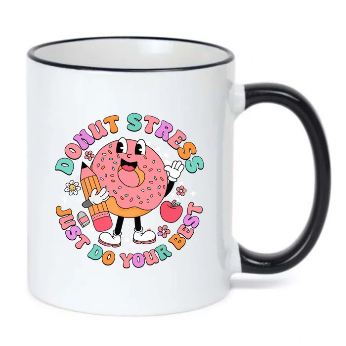 Donut Stress Just Do Your Best Black Color Changing Mug