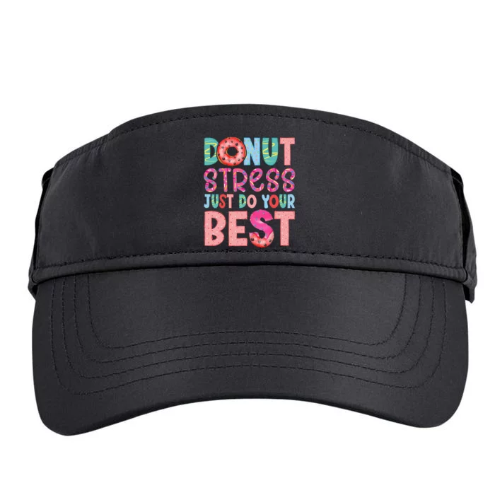 Donut Stress Just Do Your Best Funny Teachers Testing Day Adult Drive Performance Visor