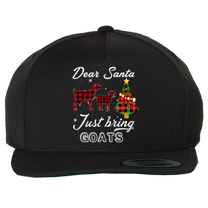 Dear Santa Just Bring Goats Christmas Gift Wool Snapback Cap