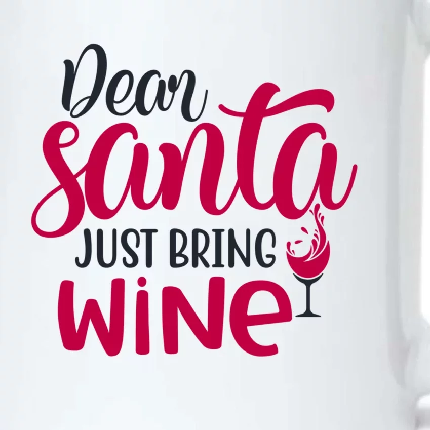 Dear Santa Just Bring Wine Christmas Pajama Costume Xmas Gift Black Color Changing Mug