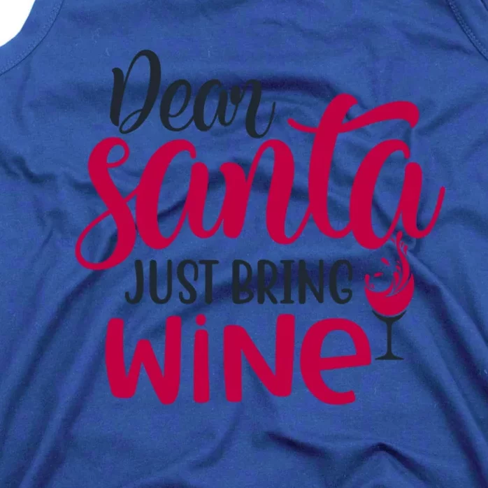 Dear Santa Just Bring Wine Christmas Pajama Costume Xmas Gift Tank Top