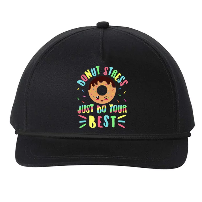 Donut Stress Just Do Your Best Testing Teacher Snapback Five-Panel Rope Hat