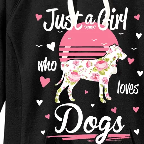 Dog Shirt. Just A Girl Who Loves Dogs TShirt Women's Fleece Hoodie