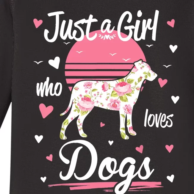 Dog Shirt. Just A Girl Who Loves Dogs TShirt Baby Long Sleeve Bodysuit