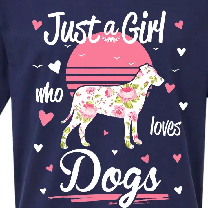 Dog Shirt. Just A Girl Who Loves Dogs TShirt Sueded Cloud Jersey T-Shirt