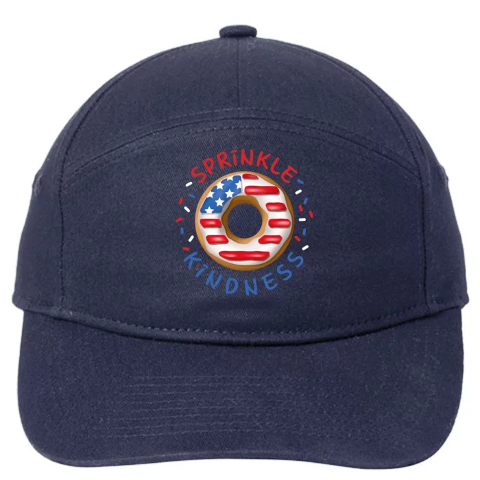 Donut Sprinkle Kindness Funny Doughnut Lover American Flag Cute Gift 7-Panel Snapback Hat