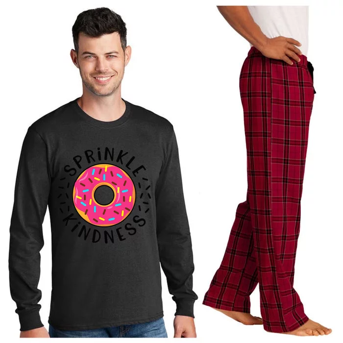 Donut Sprinkle Kindness Funny  Doughnut Lover Long Sleeve Pajama Set