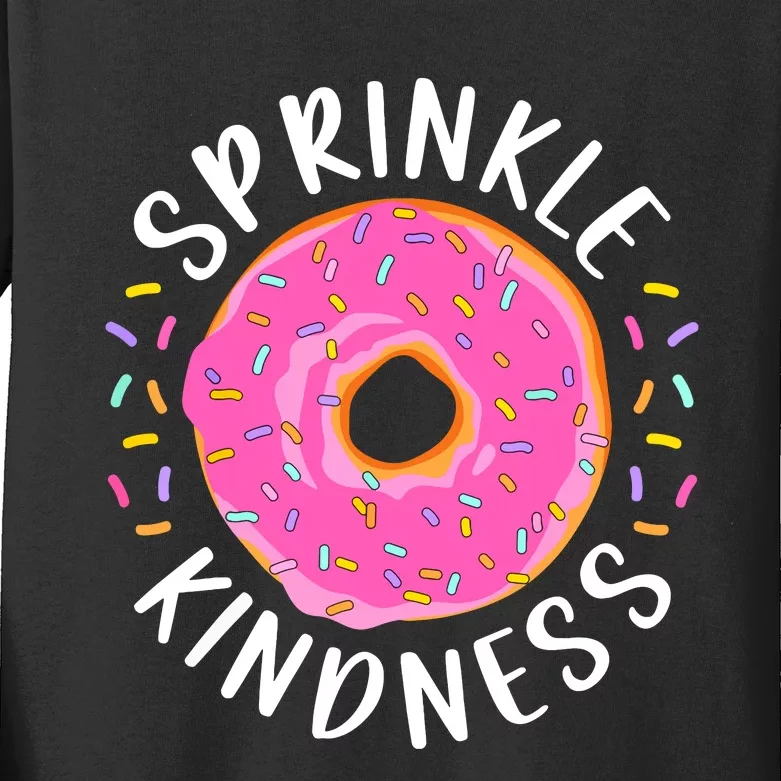 Donut Sprinkle Kindness Funny Girl Women Doughnut Lover Kids Long Sleeve Shirt