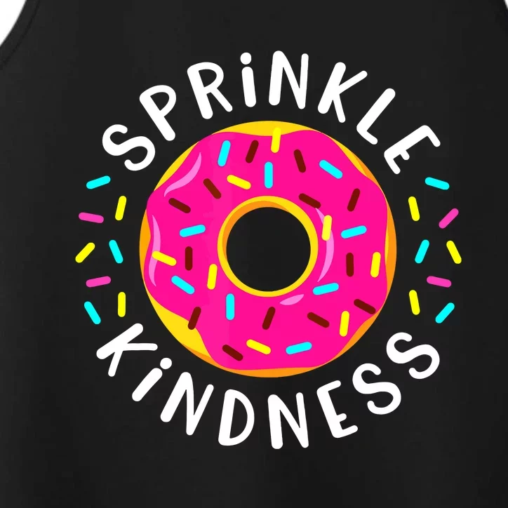 Donut Sprinkle Kindness Funny Girl Women Doughnut Lover Performance Tank