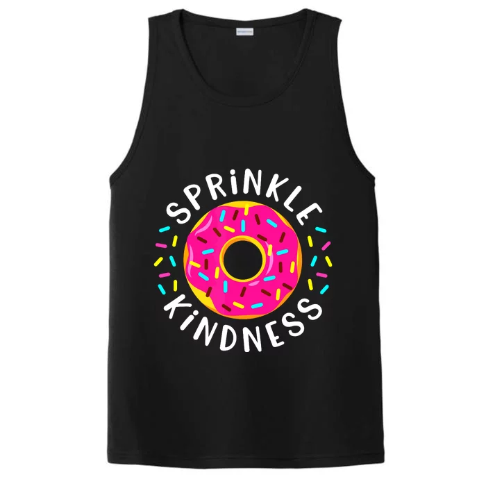 Donut Sprinkle Kindness Funny Girl Women Doughnut Lover Performance Tank