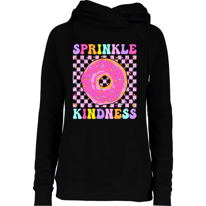 Donut Sprinkle Kindness Funny Girl Women Doughnut Lover Womens Funnel Neck Pullover Hood