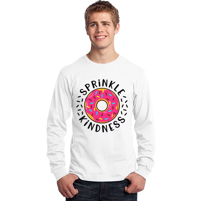 Donut Sprinkle Kindness Girl Women Doughnut Lover Long Sleeve Shirt