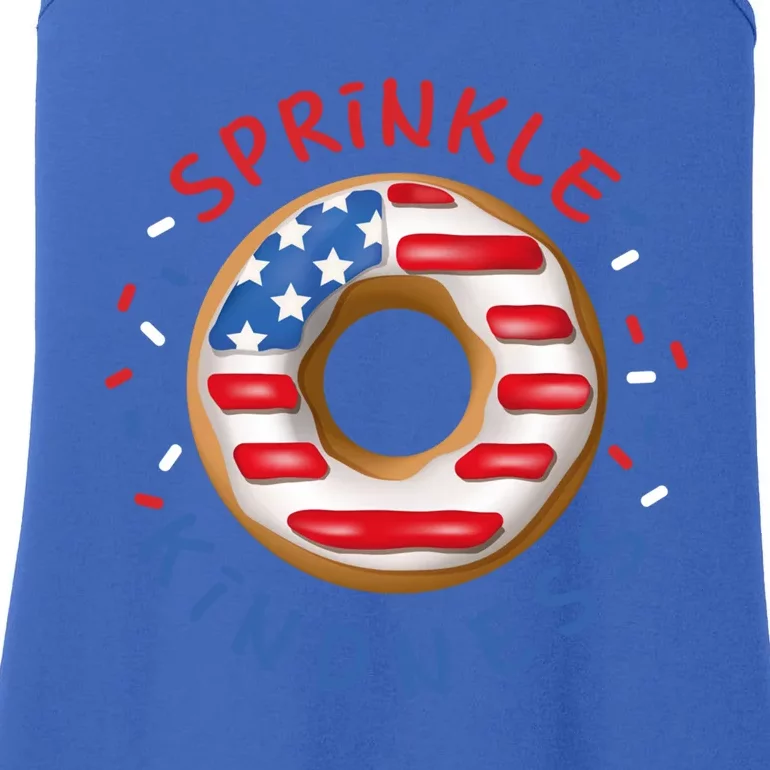 Donut Sprinkle Kindness Funny Doughnut Lover American Flag Funny Gift Ladies Essential Tank