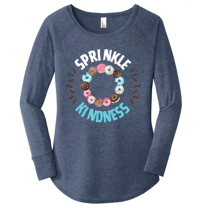 Donut Sprinkle Kindness Funny Doughnut Lover Great Gift Women's Perfect Tri Tunic Long Sleeve Shirt