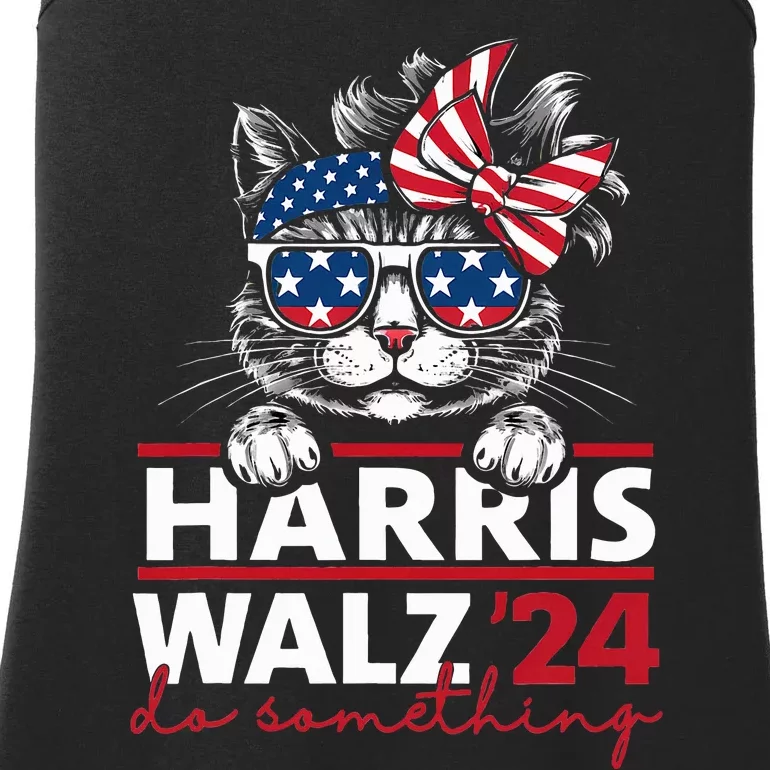 Do Something Kamala Harris Walz 2024 President Cat Ladies Ladies Essential Tank