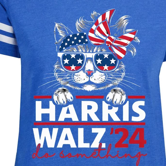 Do Something Kamala Harris Walz 2024 President Cat Ladies Enza Ladies Jersey Football T-Shirt